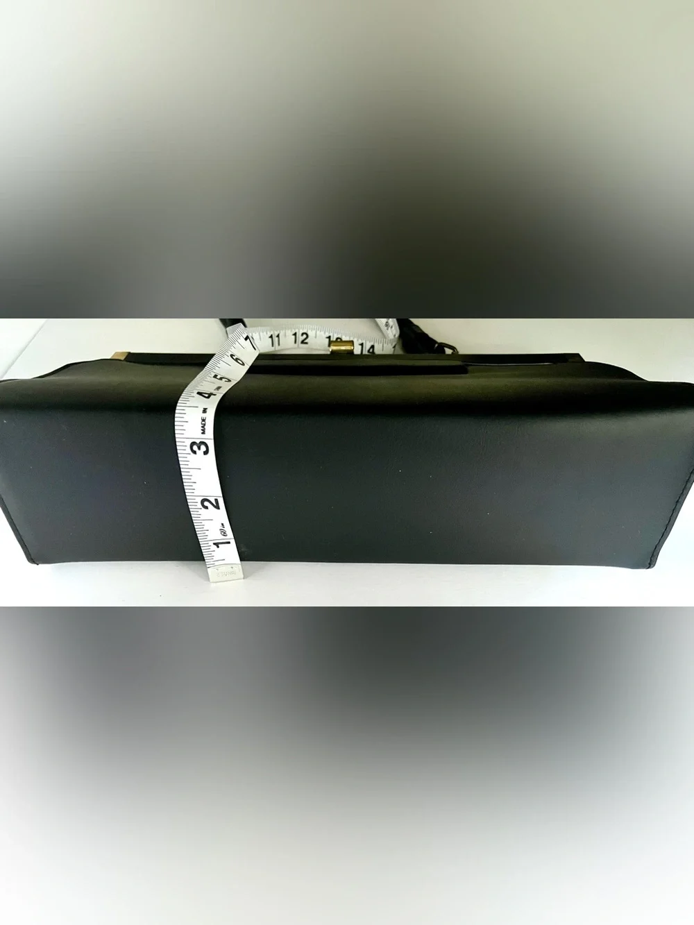 Vintage Black Shoulder Bag - Gold Accents